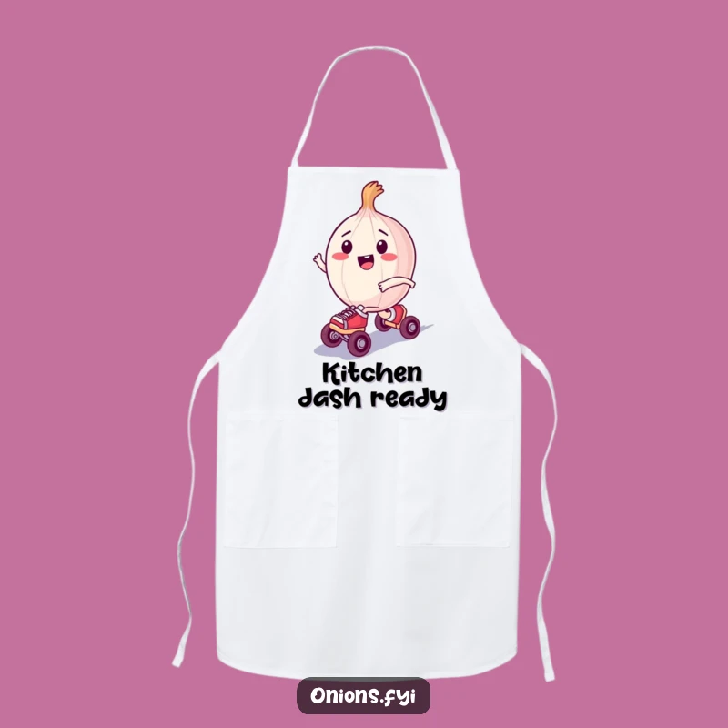 Funny Chef Apron: Skating Onion Fun, Roller Kitchen Gift