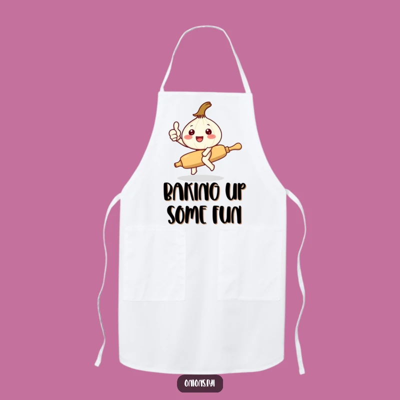 Funny Kawaii Onion Apron: Cute Onion Rolling Pin Chef's Hilarious Gift