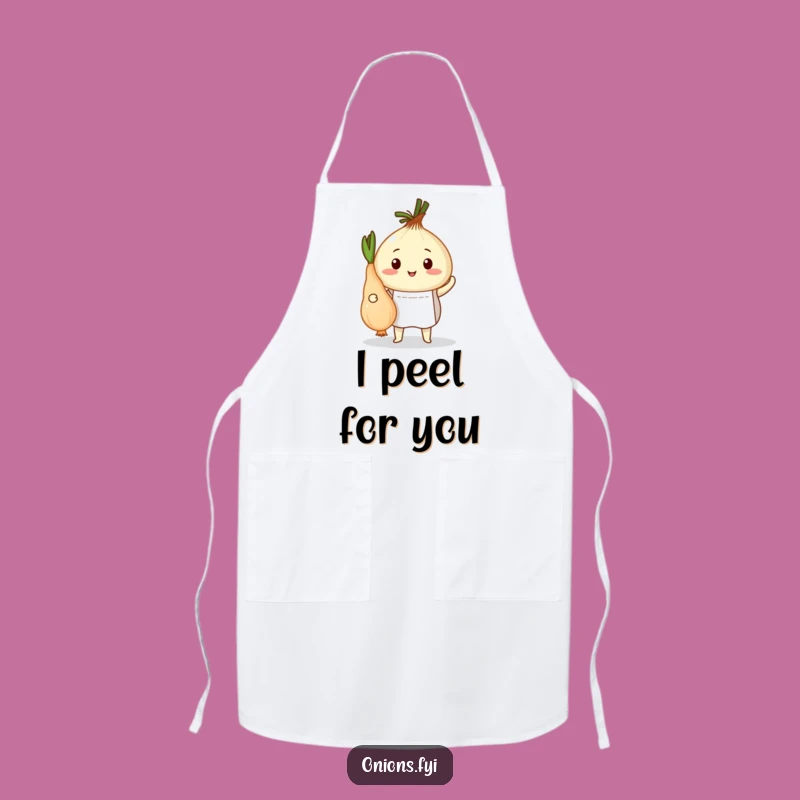 Funny Onion Chef Apron: Proudly Peeled Veggies, Culinary Masterpiece Design