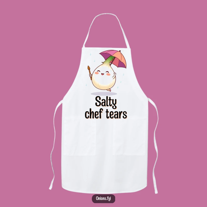 Funny Onion Salt Rain Apron - Humorous Kitchen Wear for Tearful Cooks, Great Gift