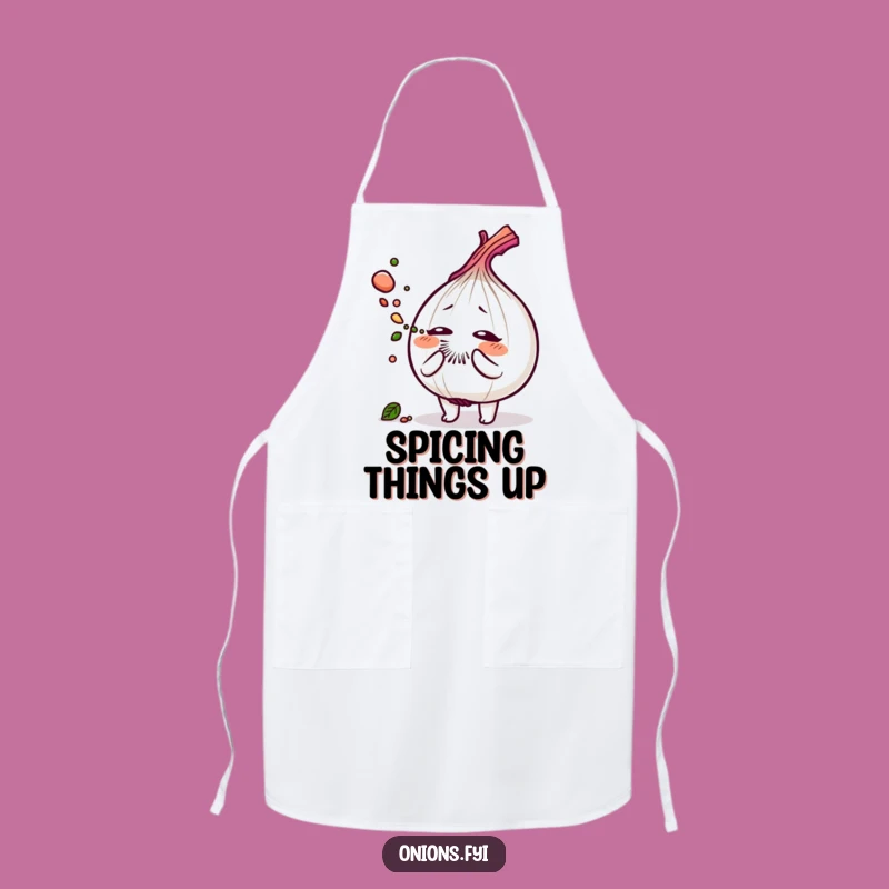 Funny Onion Sneeze Apron: Cook with Savory Herb Dust - Funny Chef Gift!