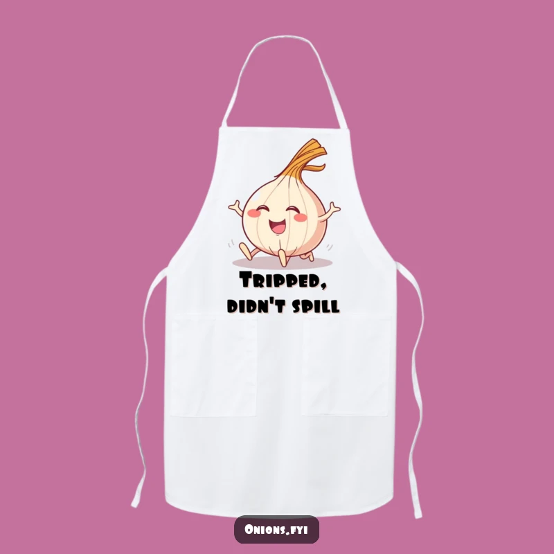 Funny Tripping Onion Chef Apron: Cook with Comical Flair!