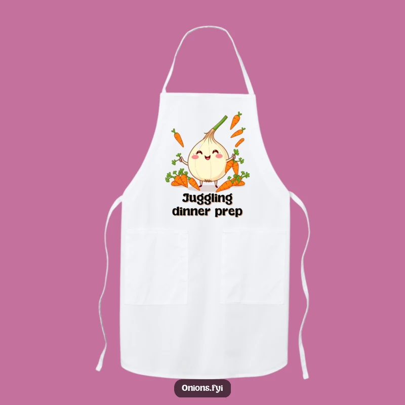 Funny Kawaii Onion Juggling Apron - Cook with Fun, Perfect Humorous Gift