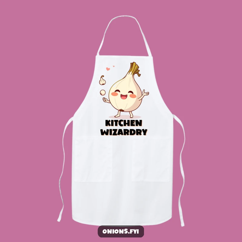 Funny Onion Juggling Garlic Apron - Hilarious Kitchen Wear for Aspiring Chefs