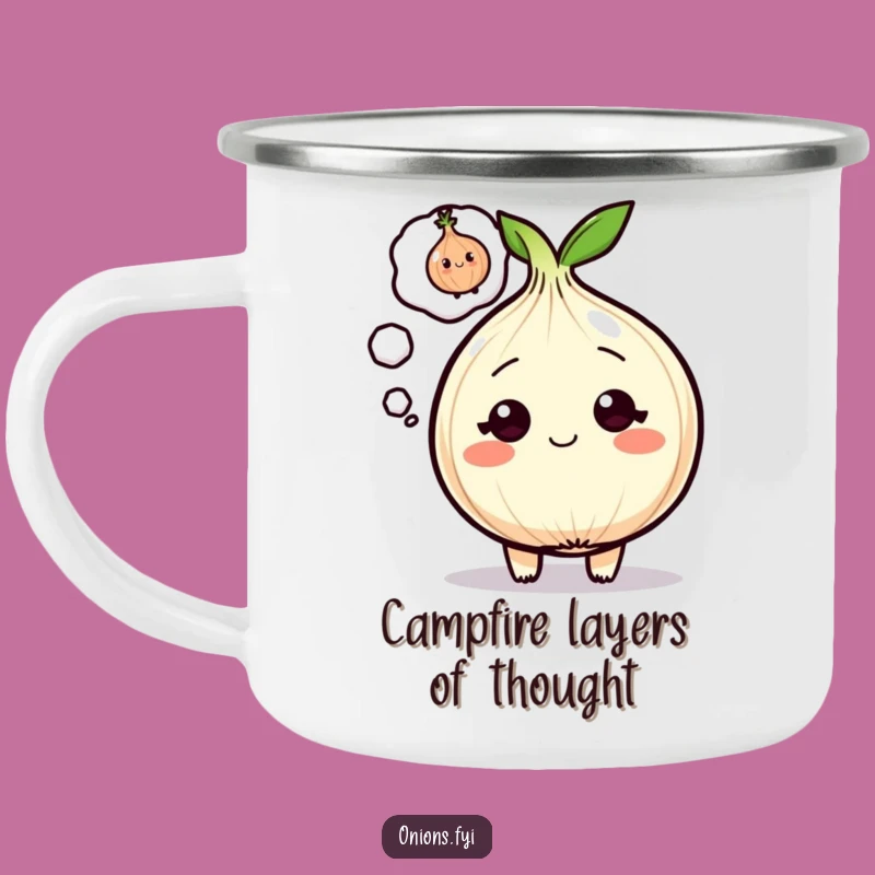 Funny Onion Camping Mug: Winking Onion for Outdoor Chuckles