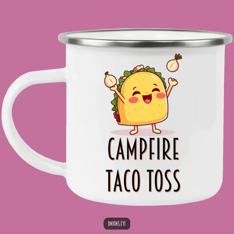 Funny Juggling Taco Camping Mug - Durable & Hilarious for Outdoor Feasts