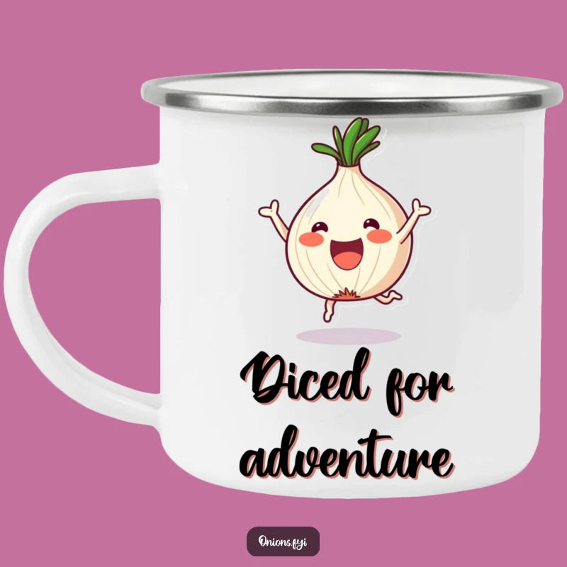 Funny Onion Camping Mug: Happy Chopped Kawaii Companion for Outdoors