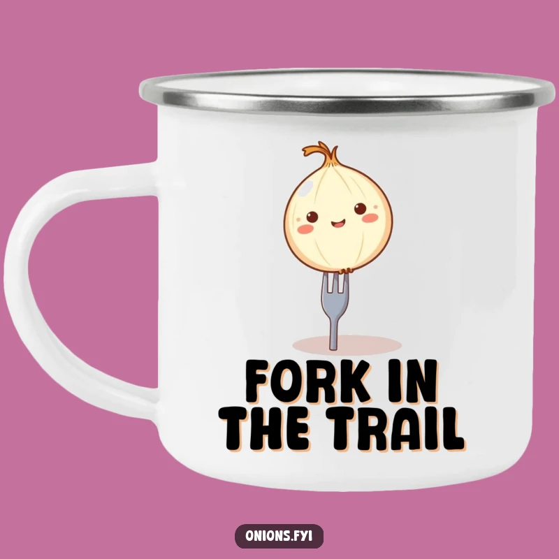 Funny Balancing Onion Camping Mug - Sip Your Coffee with Comedic Flair