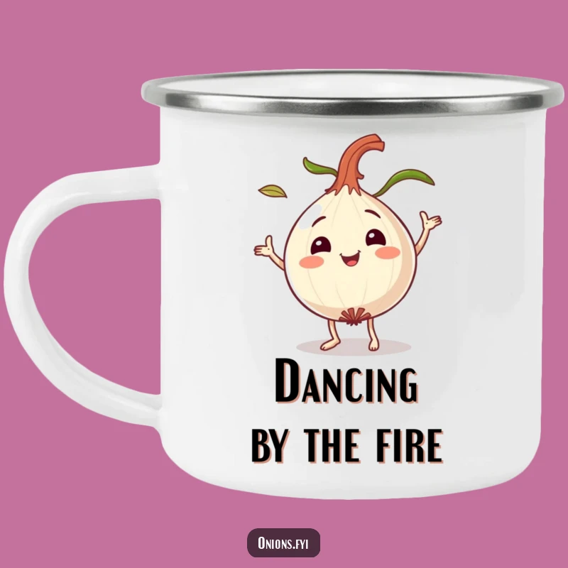 Funny Dancing Onion Camping Mug - Sip Your Drinks with Playful Energy