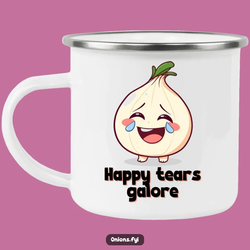 Funny Laughing Onion Tear Camping Mug: Share Your Joy Outdoors