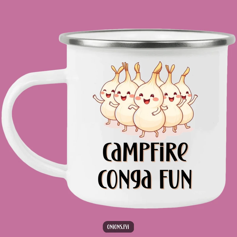 Funny Onion Conga Line Camping Mug - Campfire Party Fun Gift