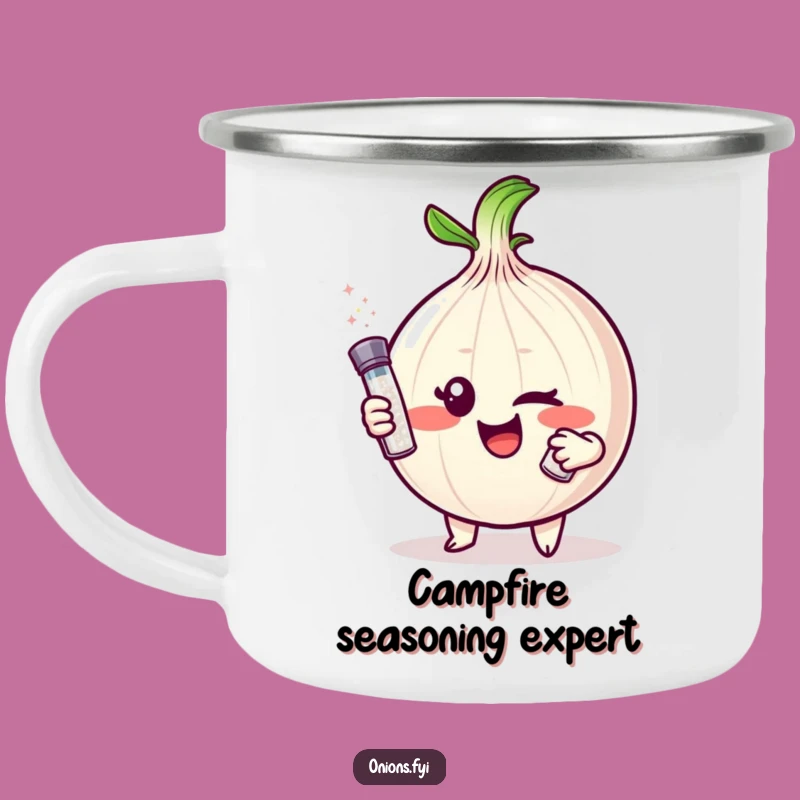 Funny Onion Wink Camping Mug: Adventure Fuel with a Salty, Humorous Twist