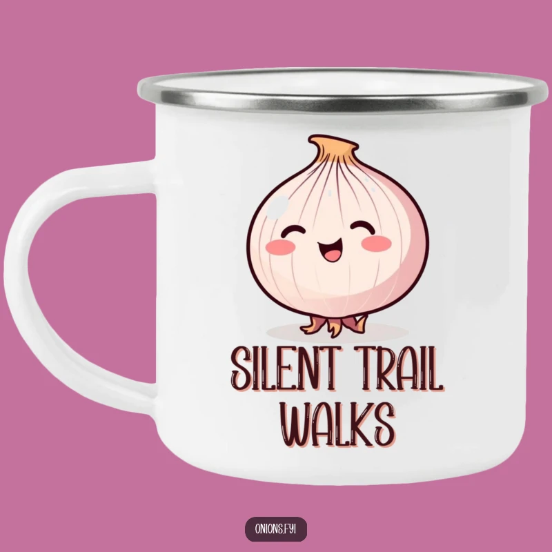 Funny Stealthy Onion Tiptoe Camping Mug - Quiet Sips on the Go