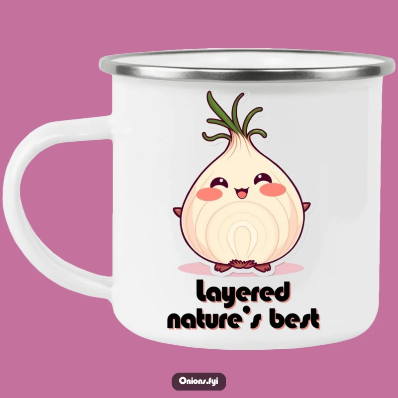 Funny Proud Onion Camping Mug - Layered Perfection Campfire Gift