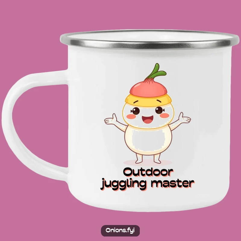 Funny Onion Juggling Camping Mug: Adventure with This Hilarious Onion!