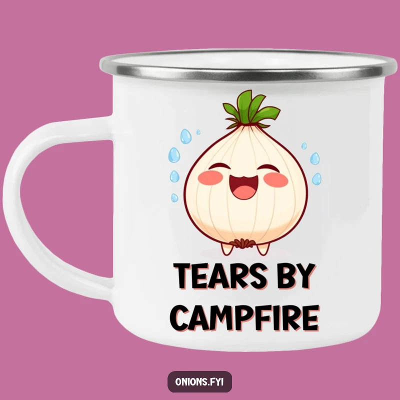 Funny Onion Camping Mug: Hilarious Laughing Enamel Cup, Perfect Gift