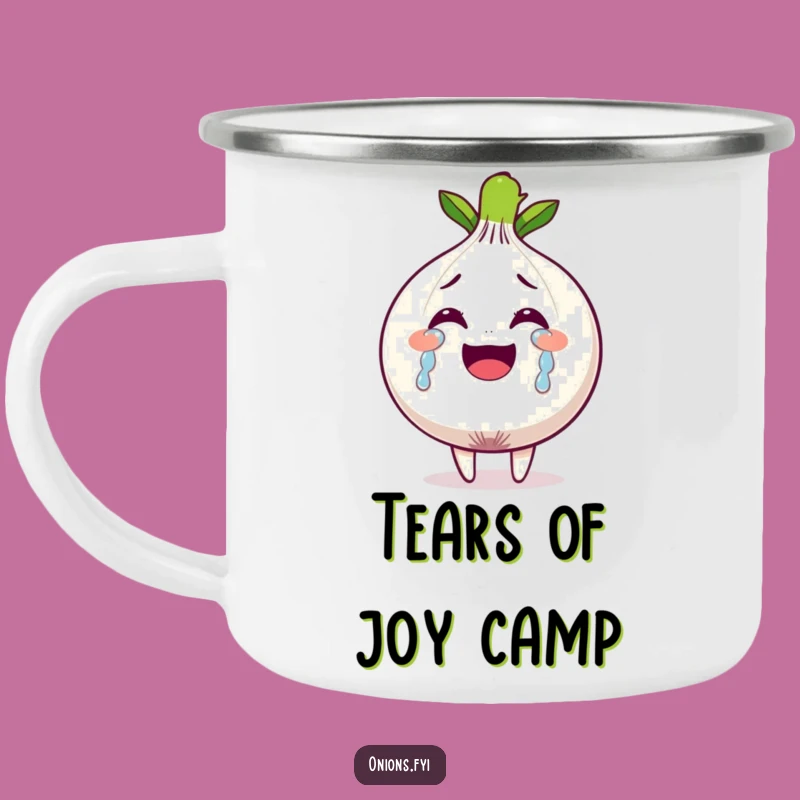 Funny Tears of Joy Onion Camping Mug - Hilarious Emotional Outdoor Gift