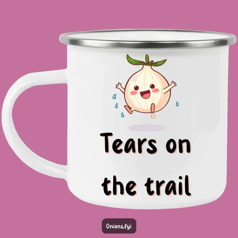 Funny Campfire Cartwheel Onion Mug: Adventure & Emotion