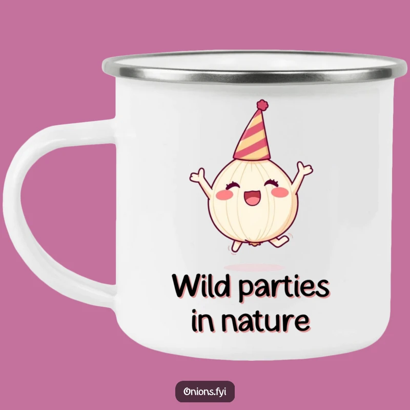 Funny Onion Party Camping Mug - Celebration Brew, Great Funny Gift!