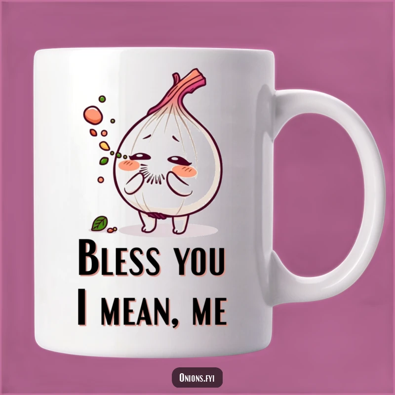 Funny Onion Sneeze Mug: A Savory Herb Dust Explosion Funny Gift!