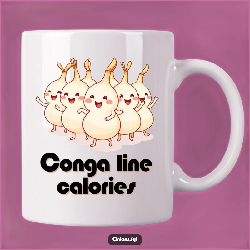 Funny Onion Conga Line Mug - Party Veggie Fun Gift for Celebrations
