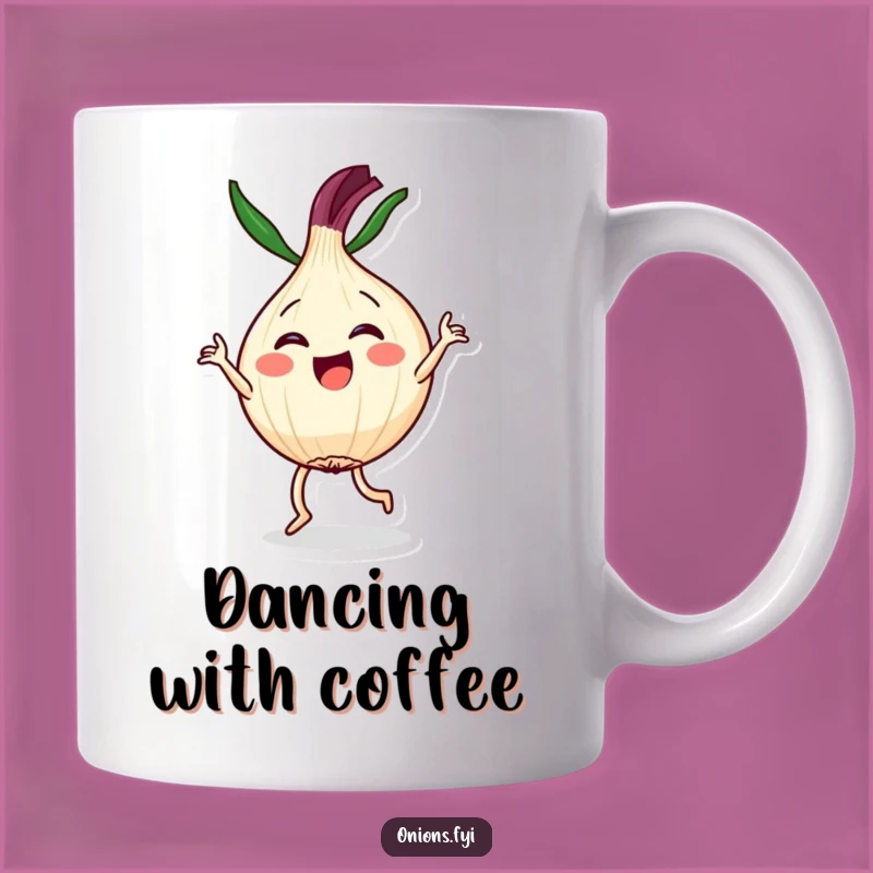 Kawaii Dancer Onion Mug: Joyful Dance, Cute & Funny, Perfect Gift