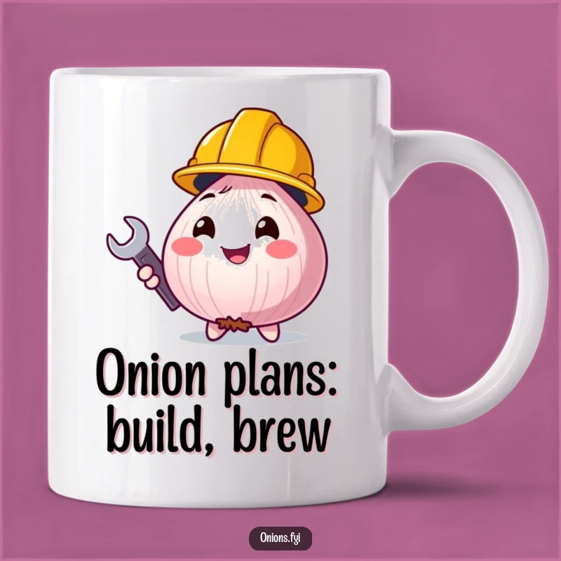 Funny Construction Onion Mug: Sturdy & Hilarious Tool Talk Gift