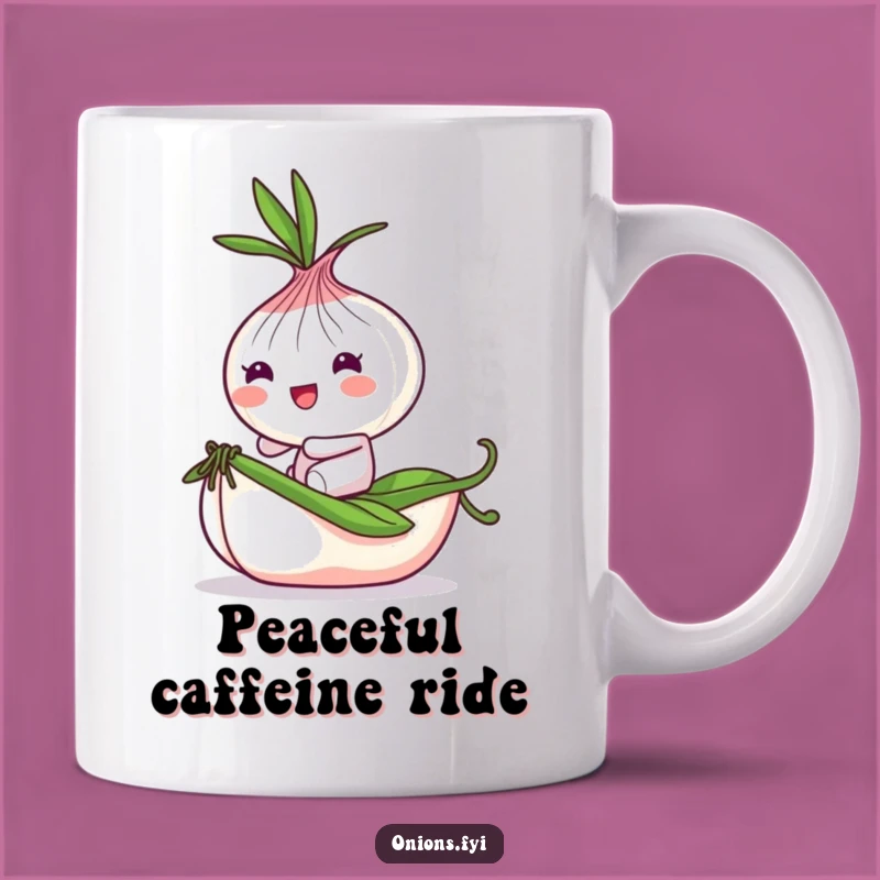 Funny Onion Pea Rider Mug: Whimsical Gift for Playful Souls and Veggie Lovers