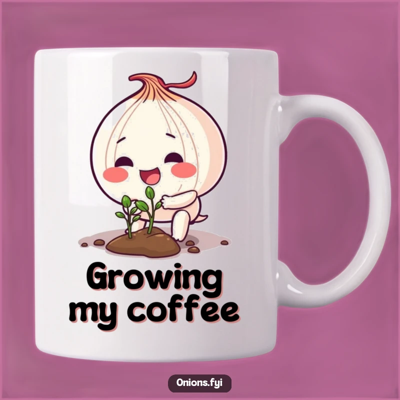 Funny Onion Planting Mug: Enthusiastic Gardener Gift for Veggie Lovers