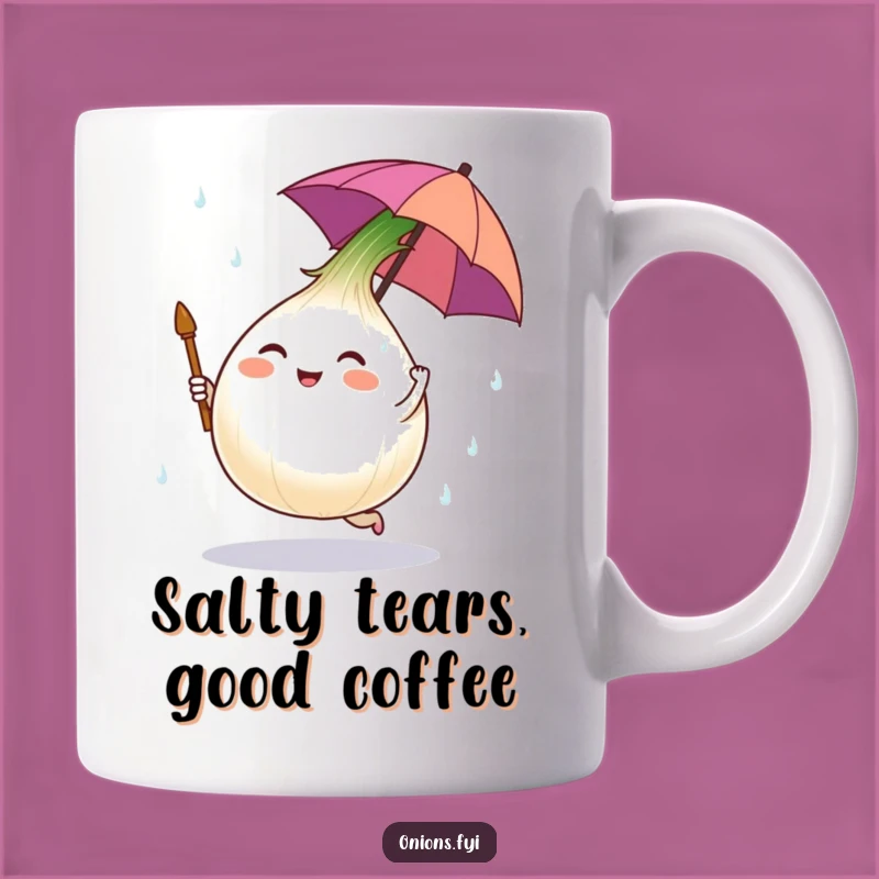 Funny Onion Salt Rain Mug - Humorous Weatherproof Gift for Onion Lovers and Sad People