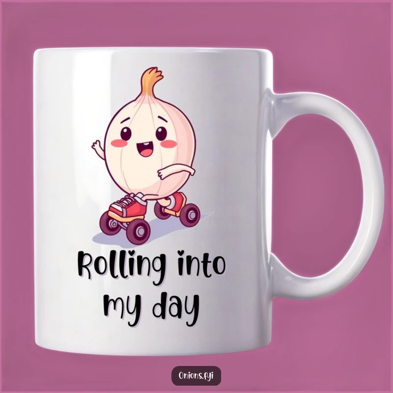 Funny Skating Onion Mug: Zooming Happiness, Roller Skate Gift