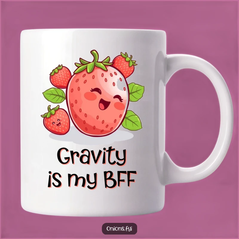 Funny Strawberry Rolling Downhill Mug - A Hilarious Treat Rolling Gift!