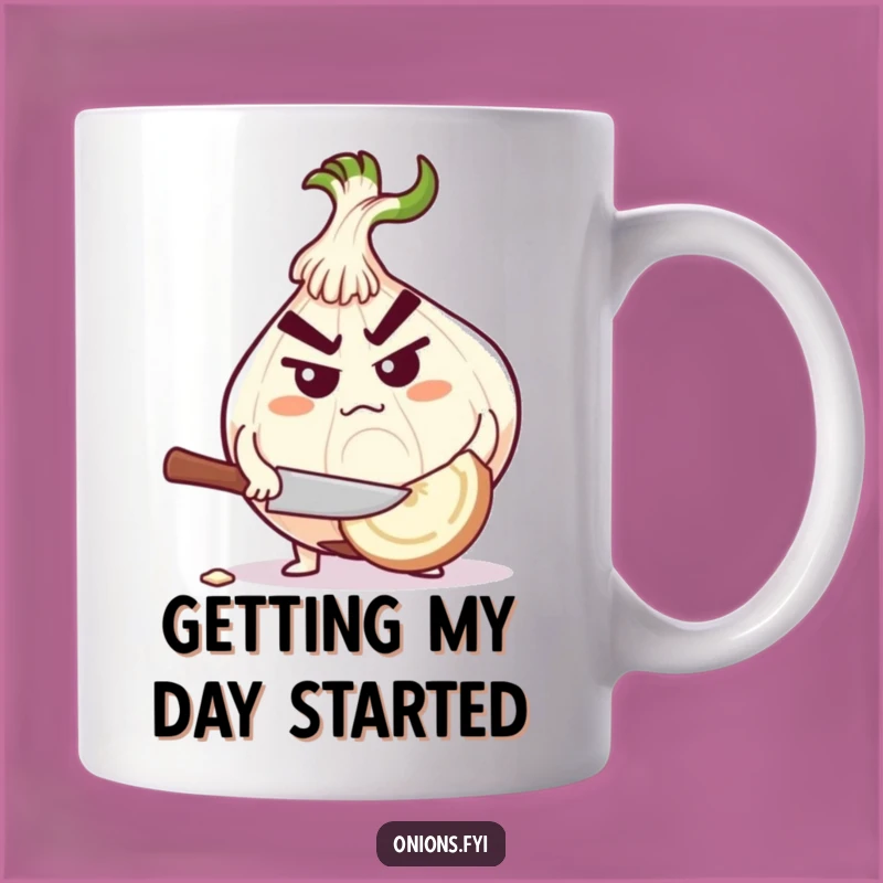 Funny Determined Onion Chopping Mug - A Hilarious Gift for the Focused Foodie!
