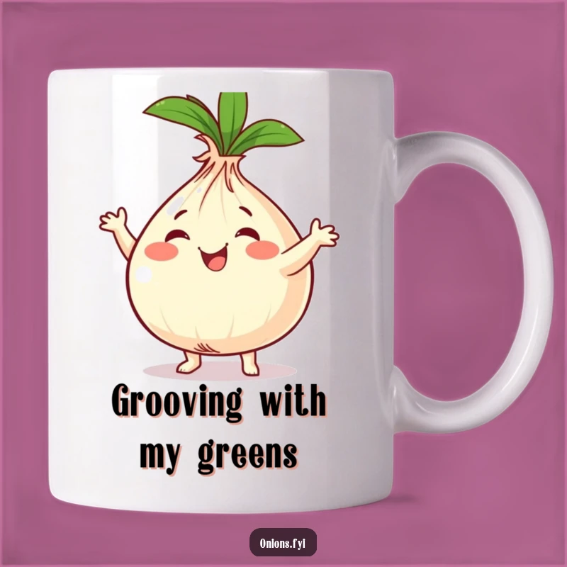 Funny Onion Dancer Mug - Cheerful Veggie Boogie Gift for Happy Vibes