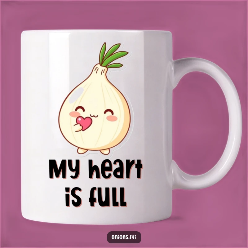 Funny Kawaii Onion Heart Mug: Adorable Affectionate Onion Coffee Cup Gift