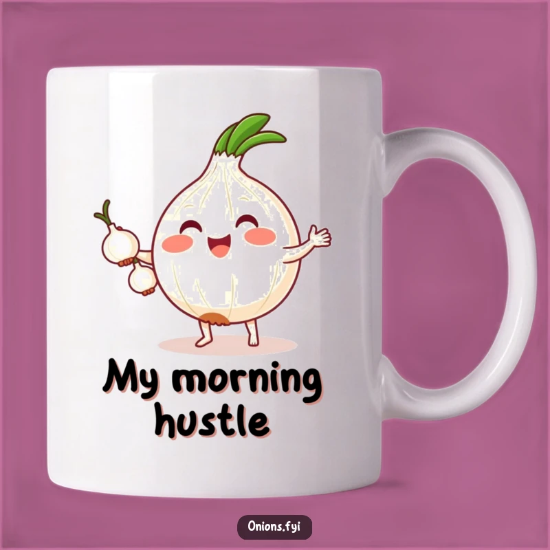 Funny Kawaii Onion Juggling Mug - Hilarious Vegetable Fun Gift!