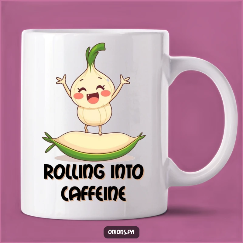 Funny Rolling Pea Onion Mug: Hilarious Balancing Act Treat