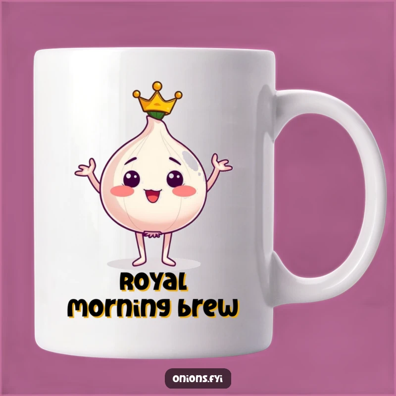 Funny Regal Onion Mug: Tiny Crown Pride, Majestic Foodie Gift