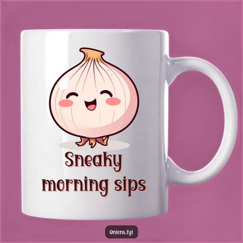 Funny Stealthy Onion Tiptoe Mug - Humorous Secret Agent Vegetable Gift