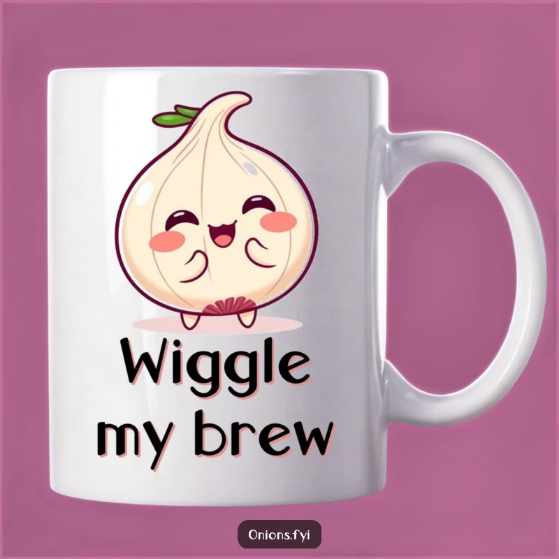 Funny Kawaii Onion Mug: Silly Wiggle Humor, Perfect Cute Gift!