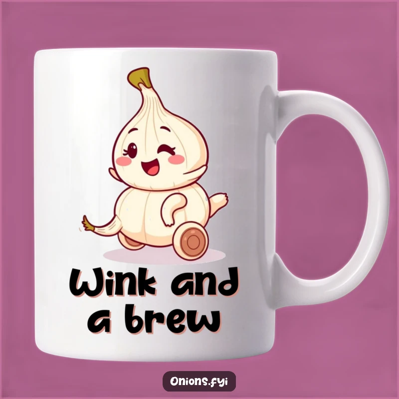 Funny Onion Garlic Ride Mug: Playful Wink Funny Gift!