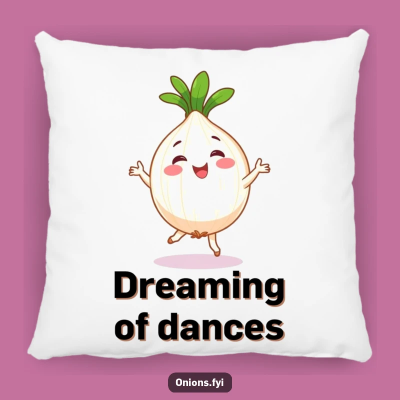 Funny Happy Onion Jig Pillow - Cozy Vegetable Dancer Decor