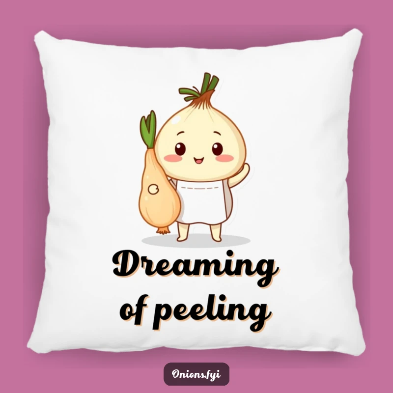 Funny Onion Chef Pillow: Proudly Peeled Veggies, Cozy Kitchen Comfort