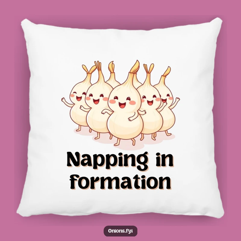 Funny Onion Conga Line Pillow - Cozy Party Veggie Cushion