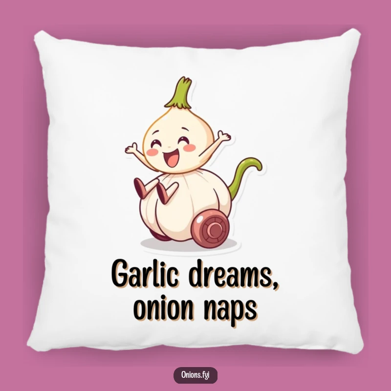 Funny Onion Garlic Ride Pillow - Cozy and Hilarious Veggie Adventure Cushion, Unique Gift