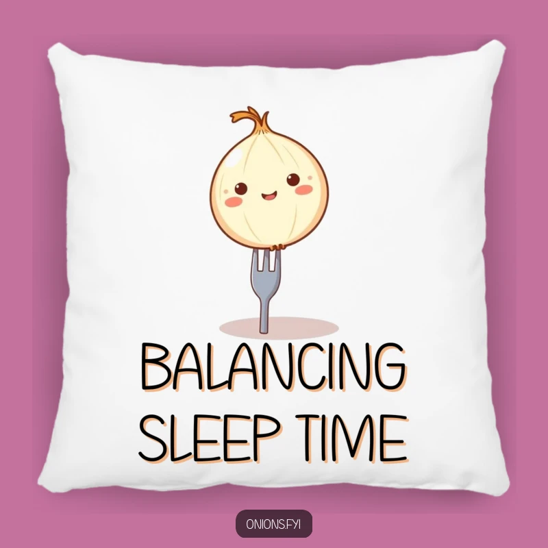 Funny Onion on Fork Pillow - Cozy Comfort with a Comedic Twist