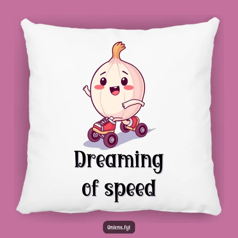 Funny Skating Pillow: Onion Comfort, Roller Happy Accent Gift