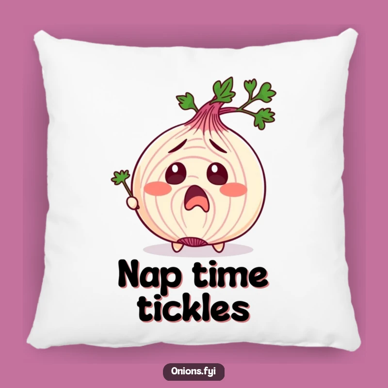 Tickled Onion Pillow: Surprised Face, Parsley Fun, Comfy Funny Gift