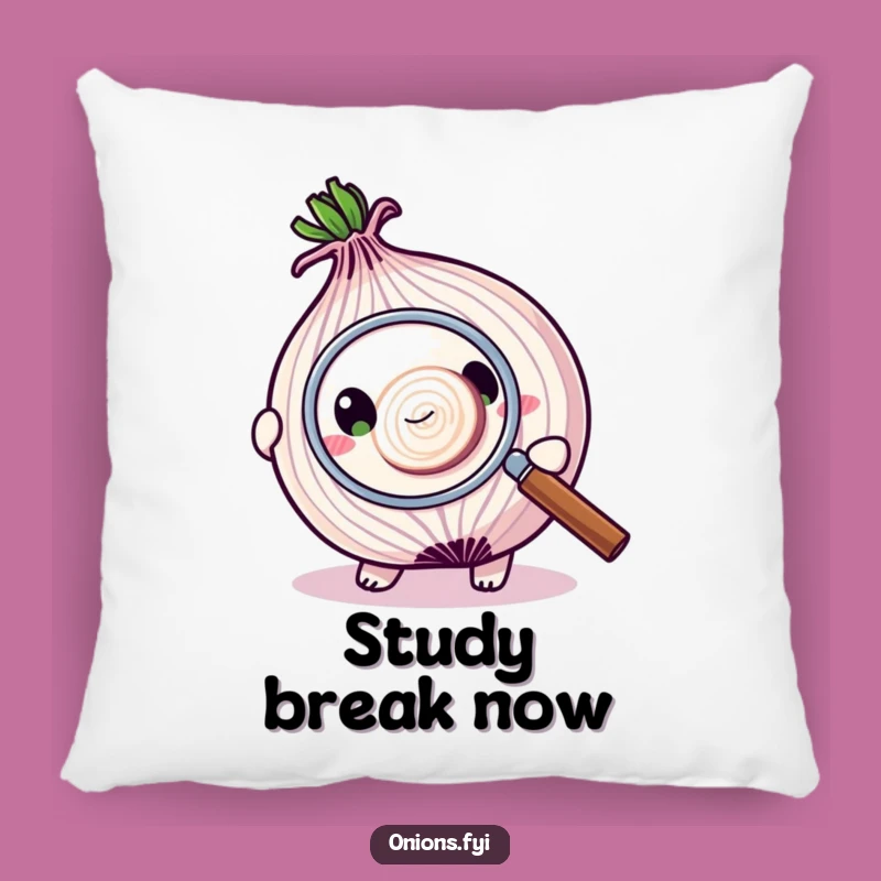 Funny Onion Pillow: Magnifying Glass Comfort, Punny Foodie Accent Gift