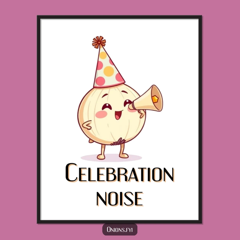 Funny Party Onion Art Print: Honking Humor, Perfect Digital Decor!